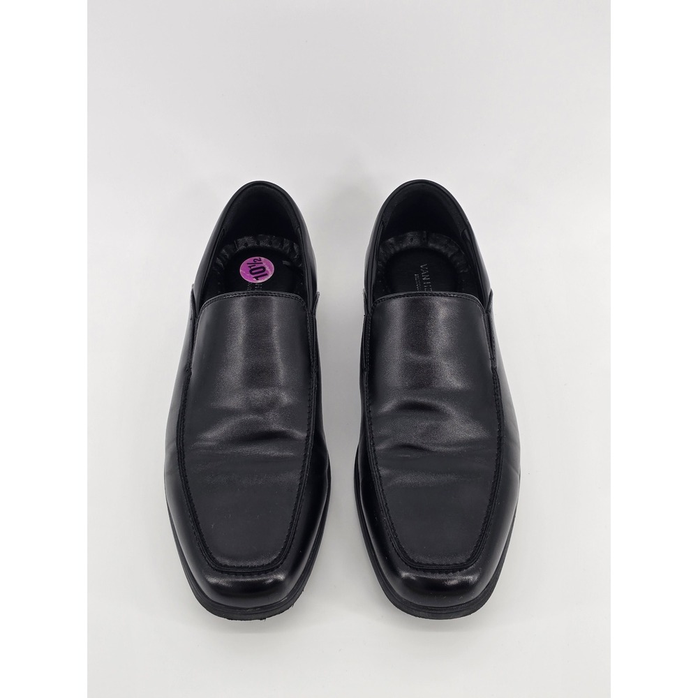 Van Heusen Finley Men 10.5 M Black Slip On Dress Loafers Shoes Memory Foam